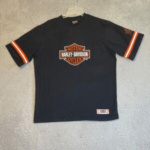 Harley Davidson Motorcycles T-Shirt Steel City PA Black Orange Mens Large
